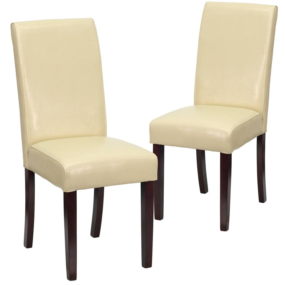 2 Pk. Ivory Leather Parsons Chair H157304