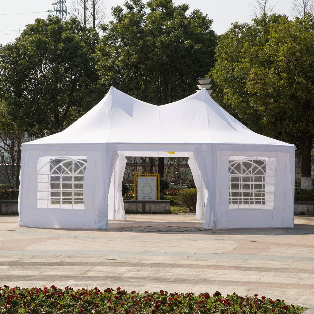 White Octagon 8-Wall Party Canopy Gazebo Tent W536436