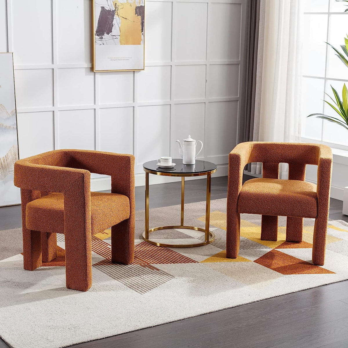 Boucle Upholstered Dining Chair Set of 2 C319731