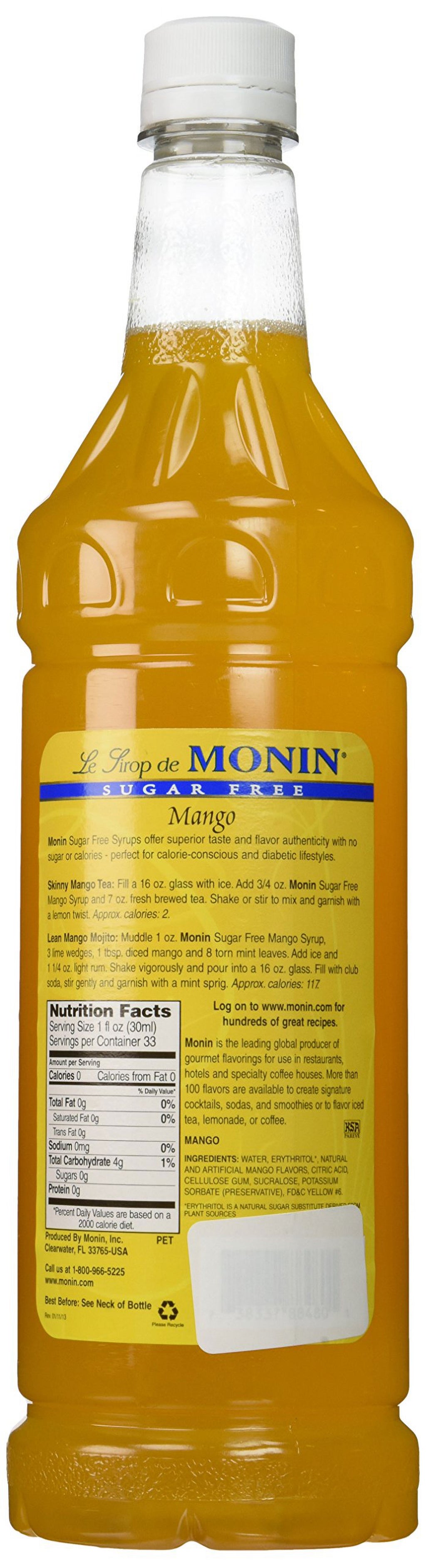 Sugar Free Mango Syrup, 33.8-Ounce Plastic Bottle E7836
