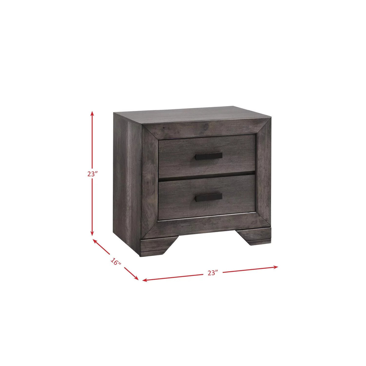 2 Drawer Nightstand in Gray Oak Z17910