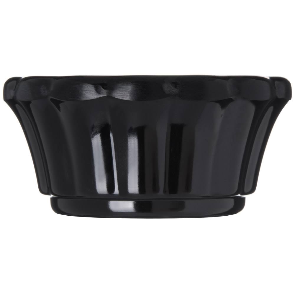 Black 1 oz Scalloped Melamine Ramekin X617395