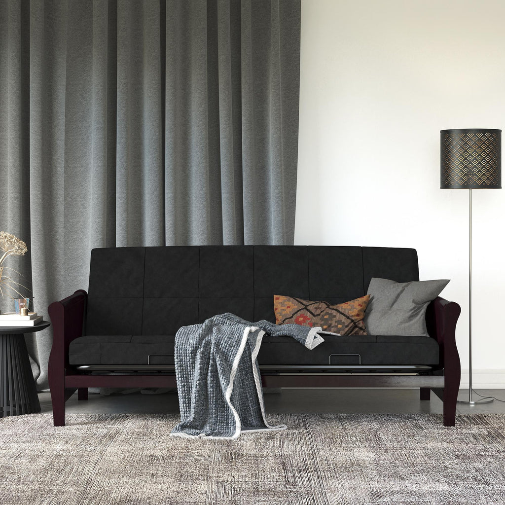Black Full Size Quilted Microfiber Futon Mattress K800398