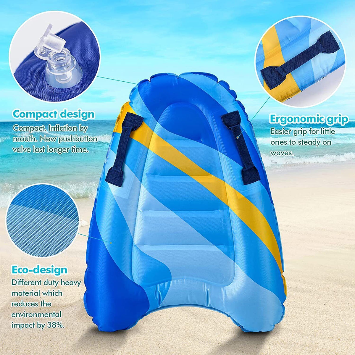 Inflatable Surfboard Water Sports Floating Bed Lightweight J511