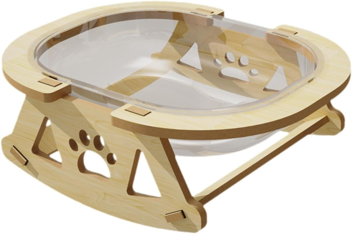 Beige Solid Wood Cat Bed L387