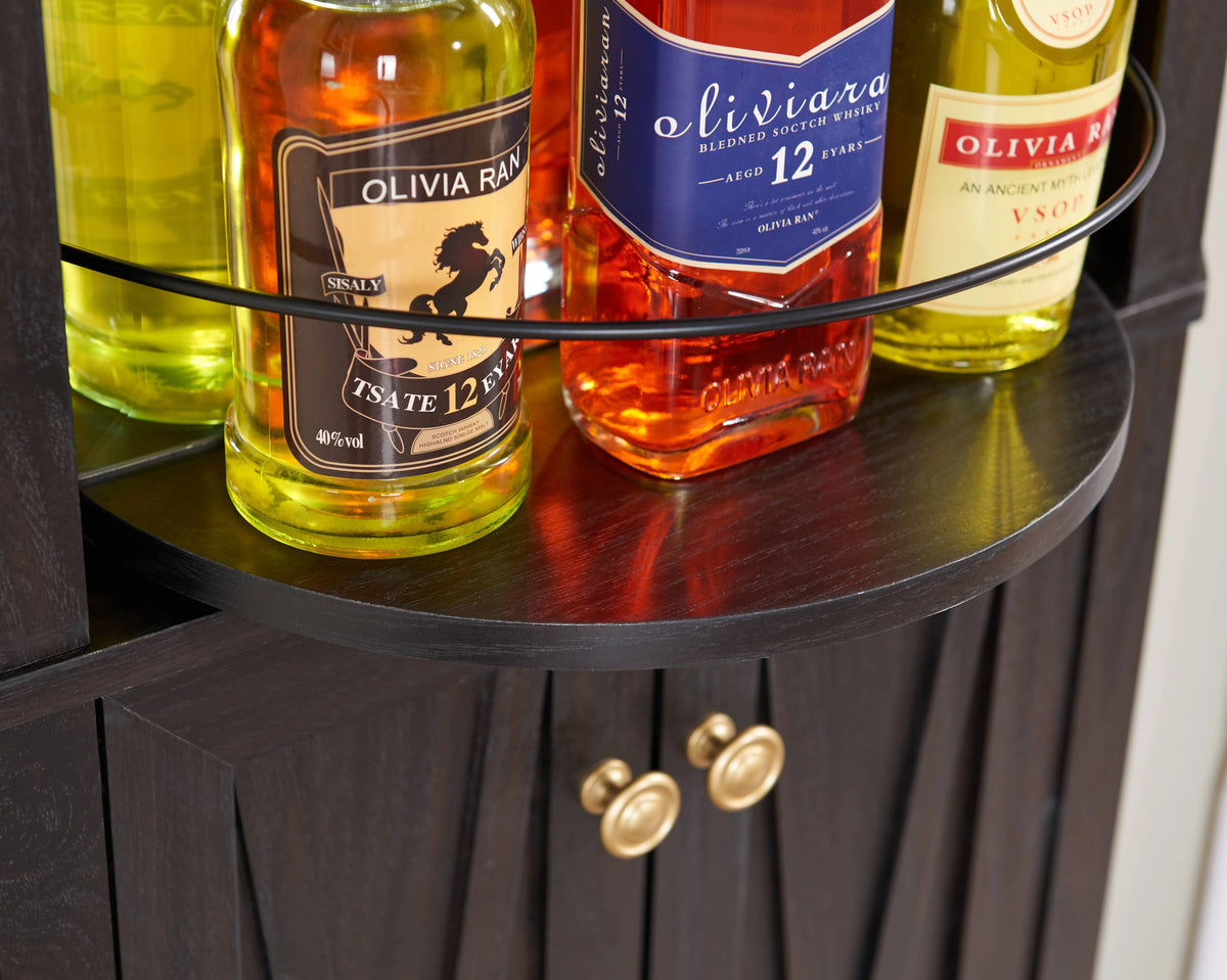 Black Corner Bar Cabinet S6559