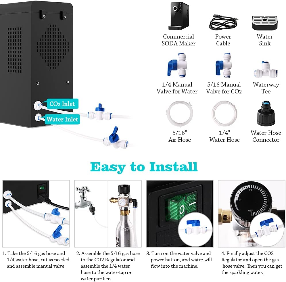 Black Countertop Sparkling Water Maker Z202