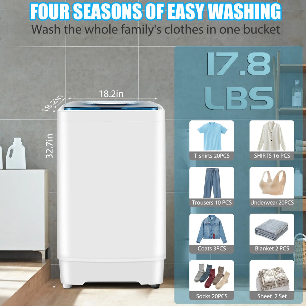 17.8lb Portable Washer and Dryer Combo with LED Display K861957
