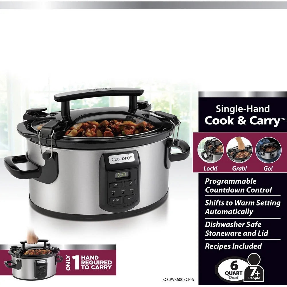 6 Quart Stainless Steel Slow Cooker O2722