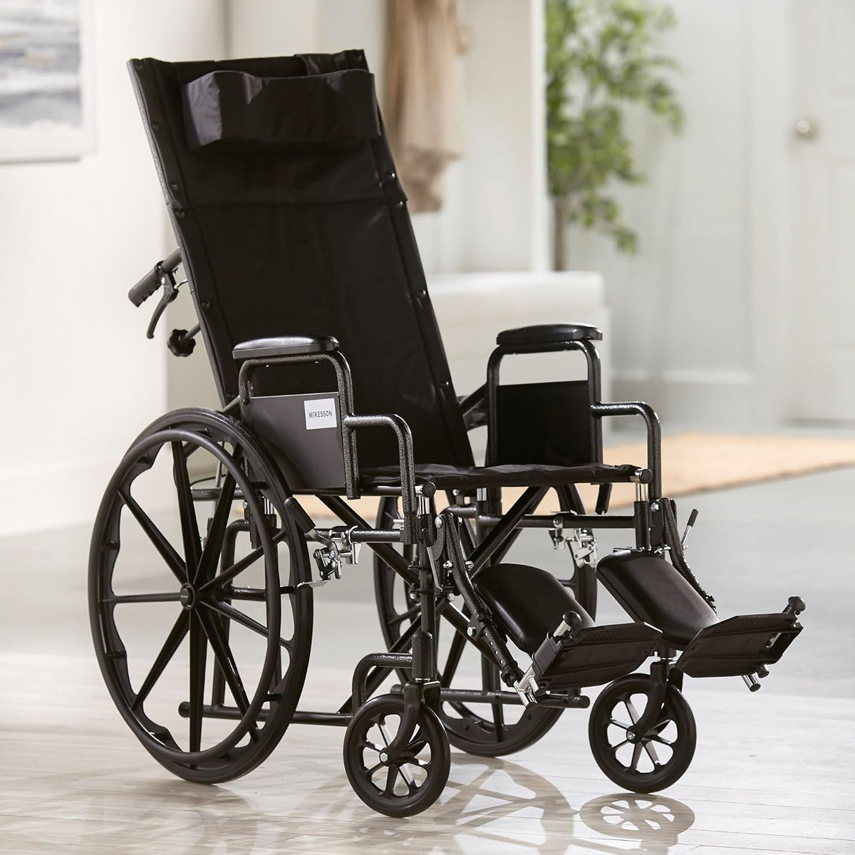 Reclining Wheelchair with Detachable Desk Arms, 18" Seat Width, 300 Lbs. Capacity D65359
