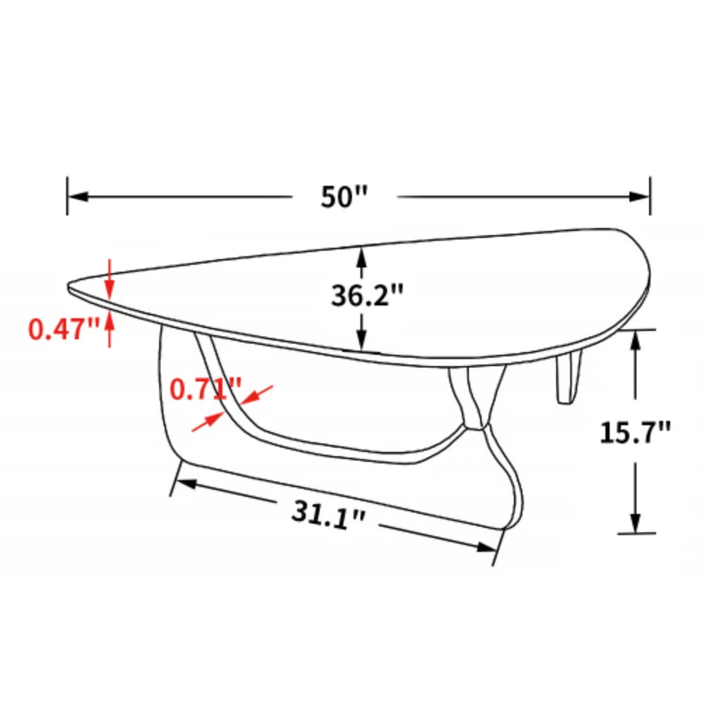 Modern Triangle Coffee Table Solid Wood Y37605