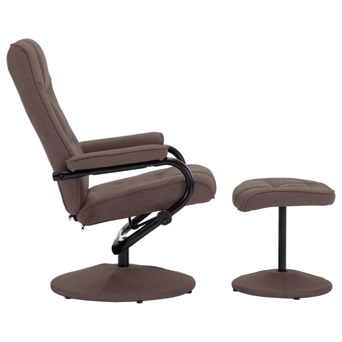 Brown Fabric Swivel Recliner with Ottoman W70634
