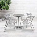 Round Aluminum Indoor-Outdoor Table Set with 4 Chairs Q46743