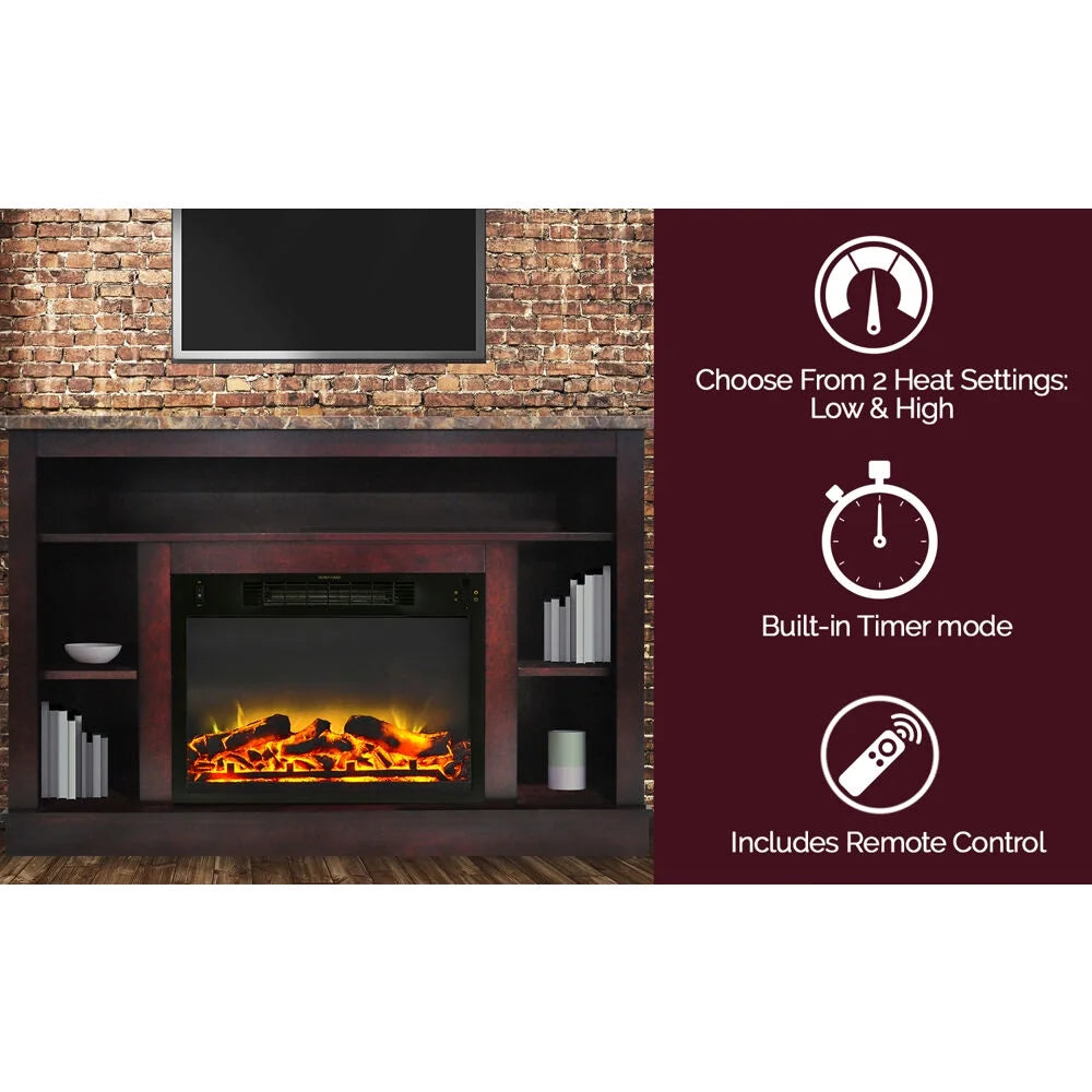 Freestanding Electric Fireplace with Log Insert, Cherry X454670