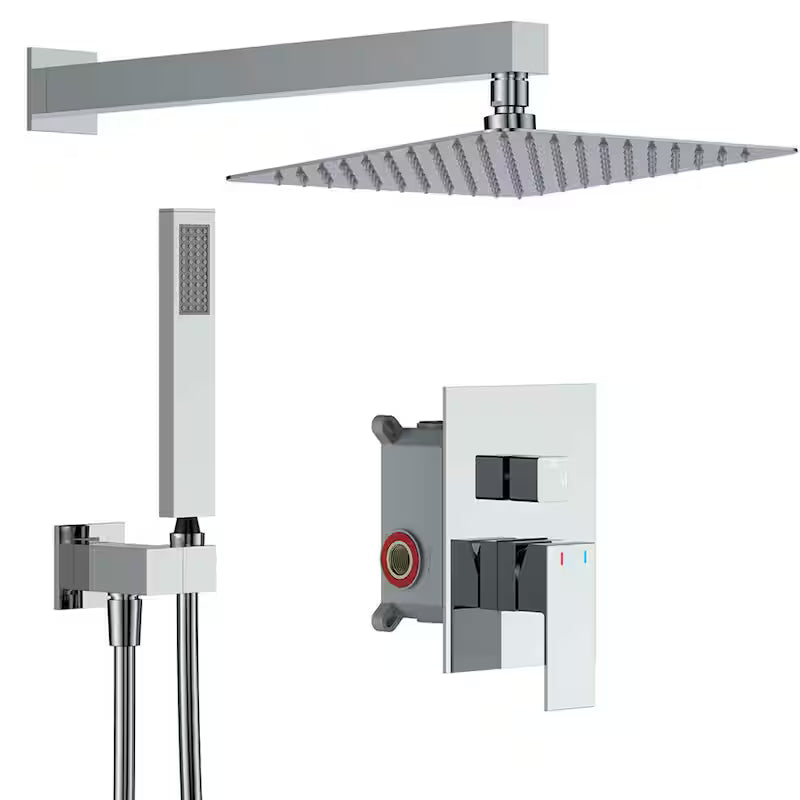 12 in. Dual Shower Heads Fixed and Handheld Shower Head in Chrome F60081