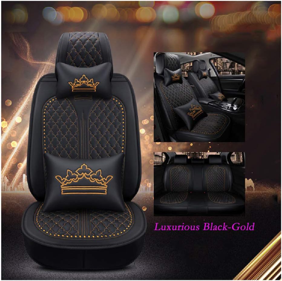 Luxury Black-Pink Car Seat Covers 5 Seats Full Set S343495