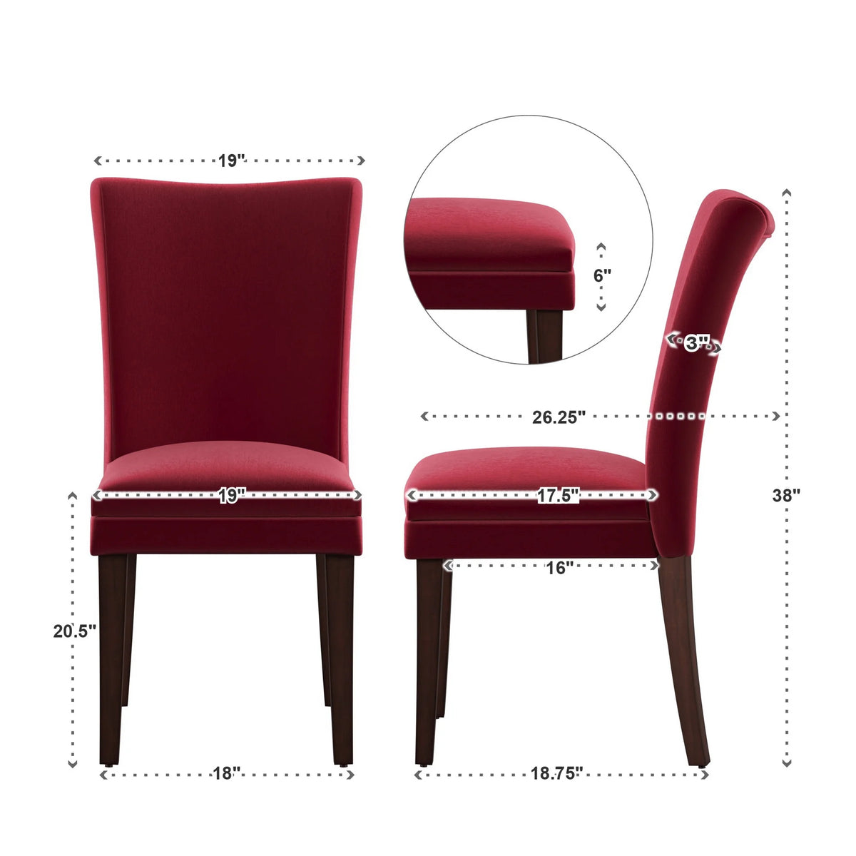 Red Dining Chair Set of 2 G9197