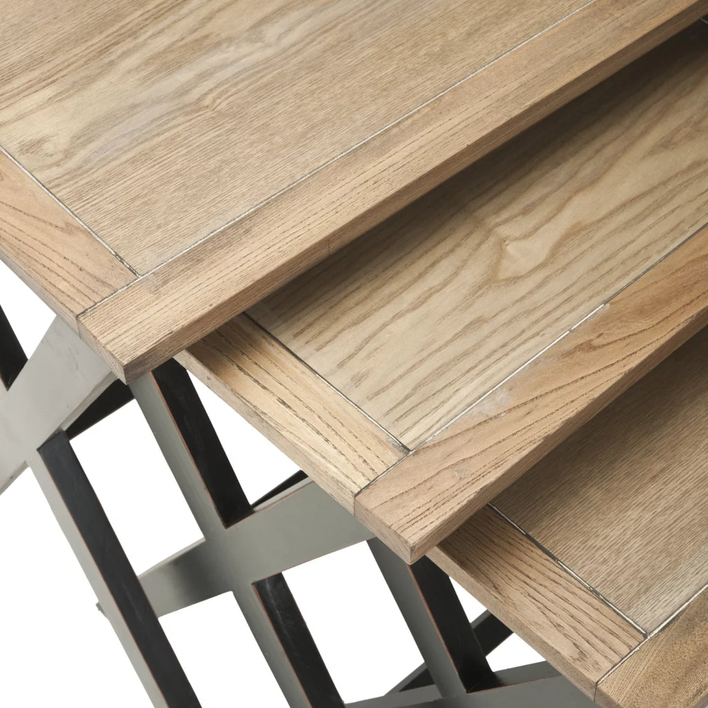Black Oak Stacking Tray Tables G983127