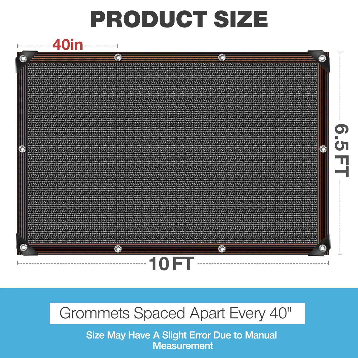 80% Shade Cloth 10x20FT Black Mesh P728