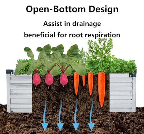 2 Pack 6x3x1FT Galvanized Raised Garden Beds M6441