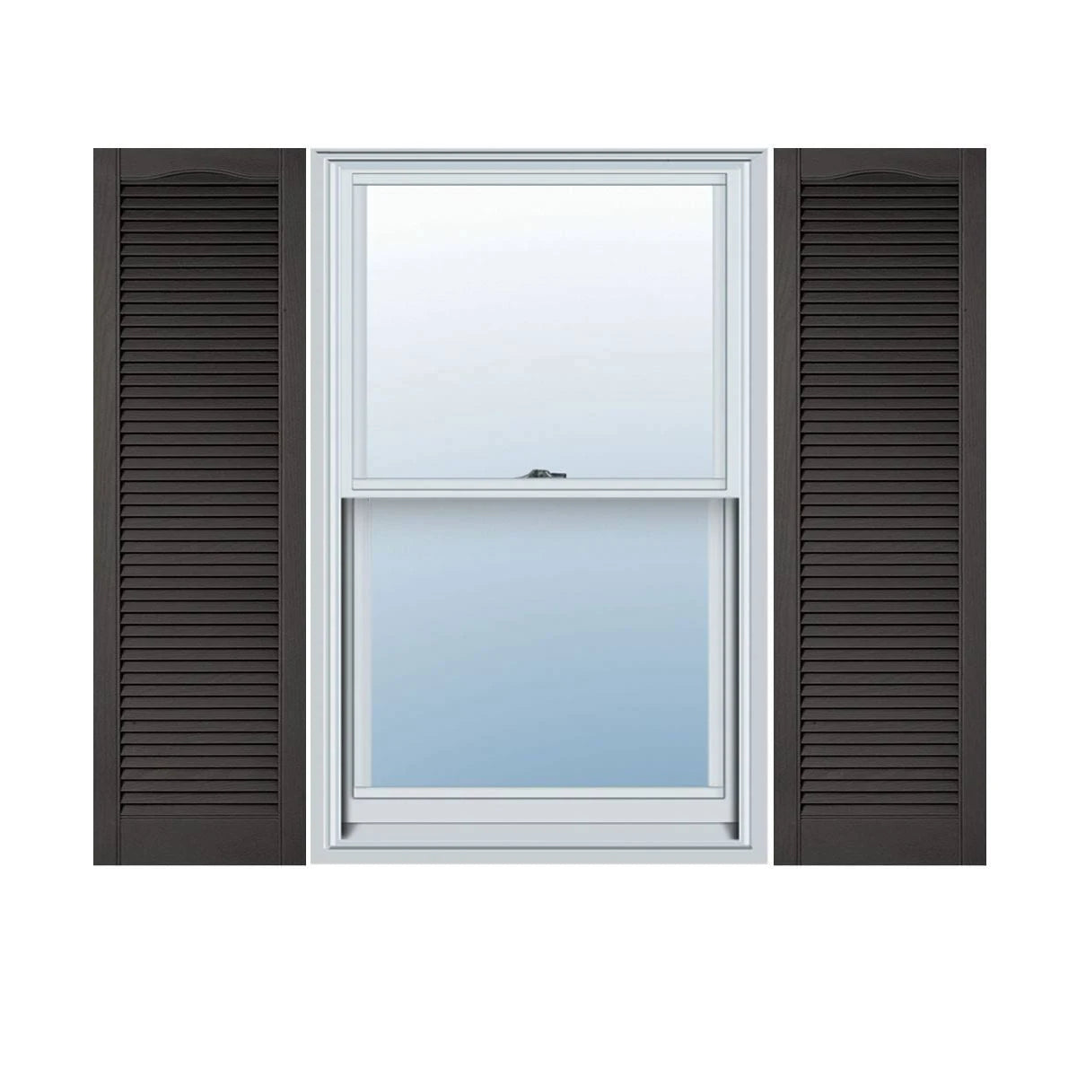 Vinyl Cathedral Top Open Louver Shutters C6381