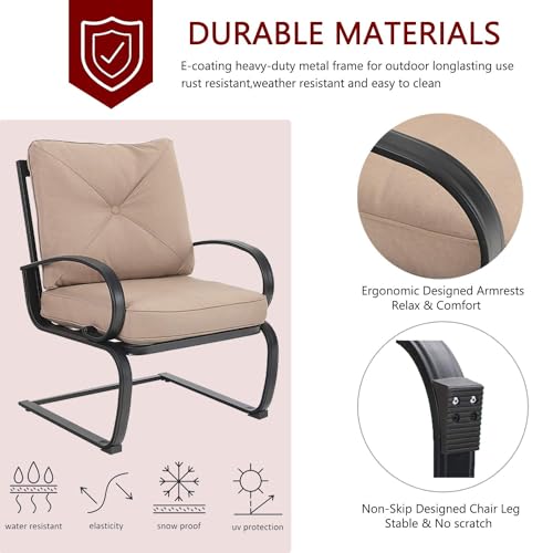 Red Patio Bistro Chairs with Removable Cushion Seat, Metal Frame K720