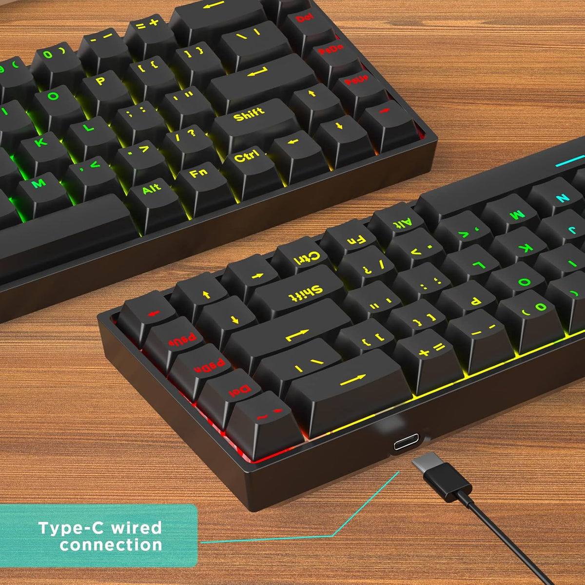 Portable 60% RGB Backlit Mechanical Gaming Keyboard C429