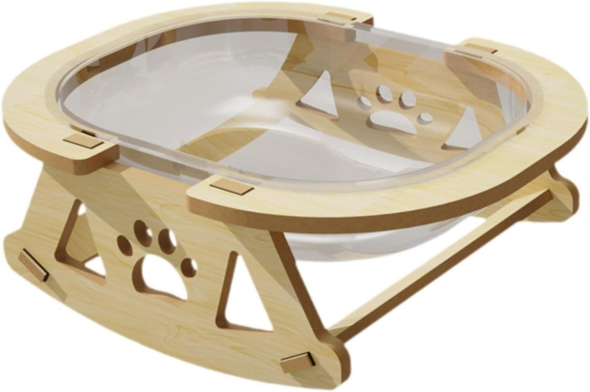 Beige Solid Wood Cat Bed L387