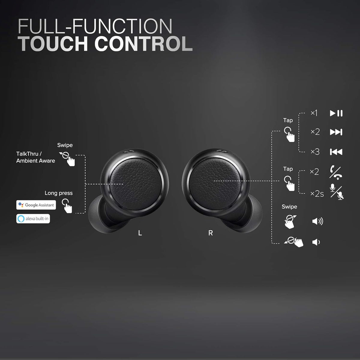 Fly True Wireless IE Headphones Black Y5476