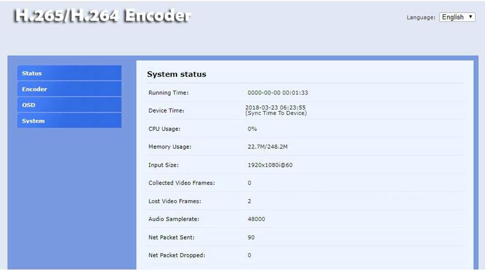 SDI Video Encoder WiFi RTMP SRT RTSP O9268