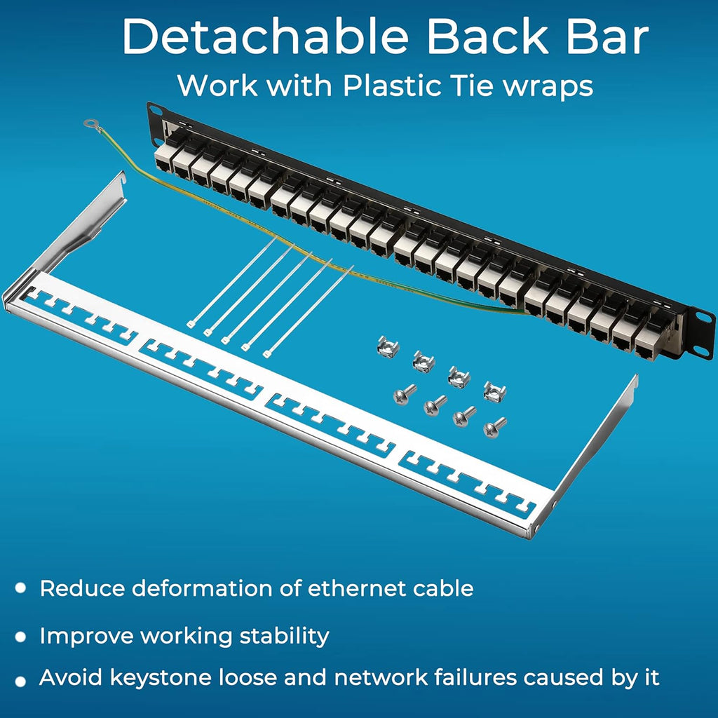 24 Port Cat6A Shielded Patch Panel 1U R447