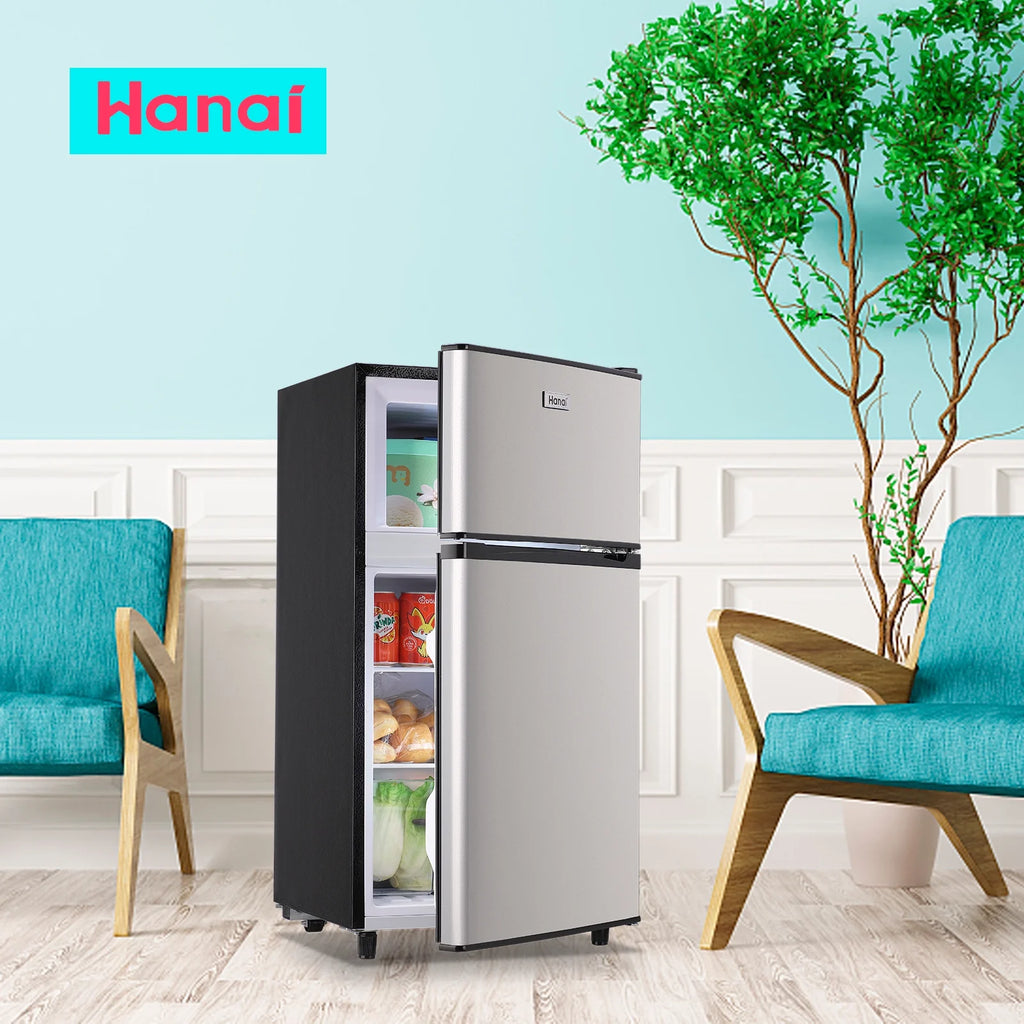 3.5 Cu.ft Dual Door Mini Fridge with Freezer Silver G752710