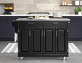 Wood Kitchen Cart in Black T50438