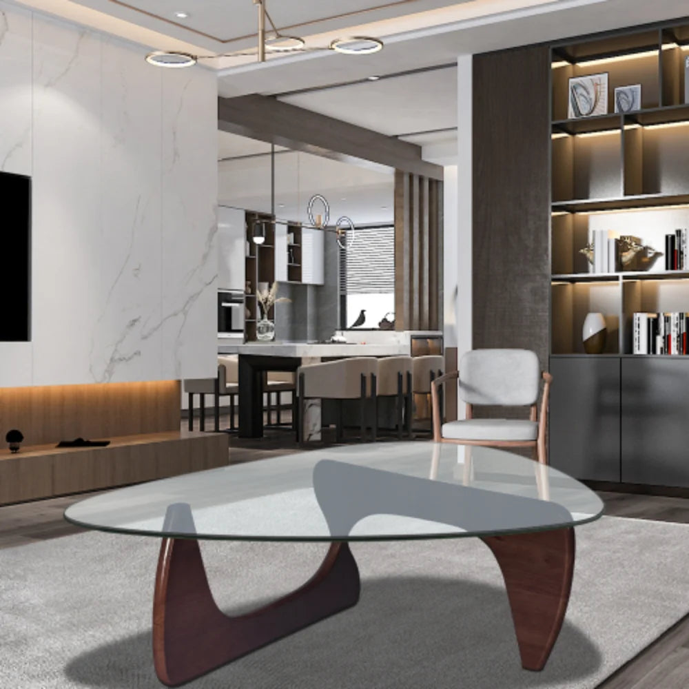 Modern Triangle Coffee Table Solid Wood Y37605