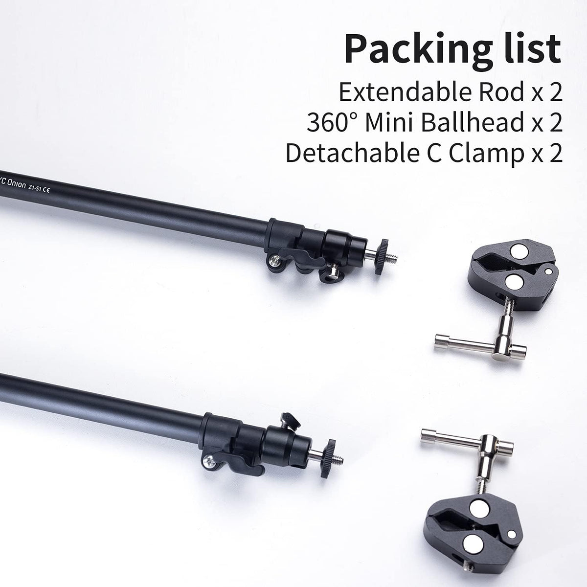 Camera Slider Support Arm Adjustable Length 23”-37.5” Pack-2 Q222
