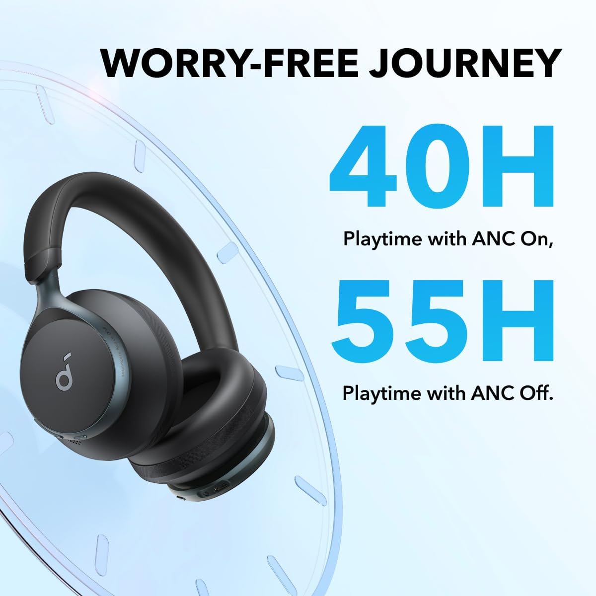 Active Noise Cancelling Headphones with Case, 40H ANC Playtime E16439