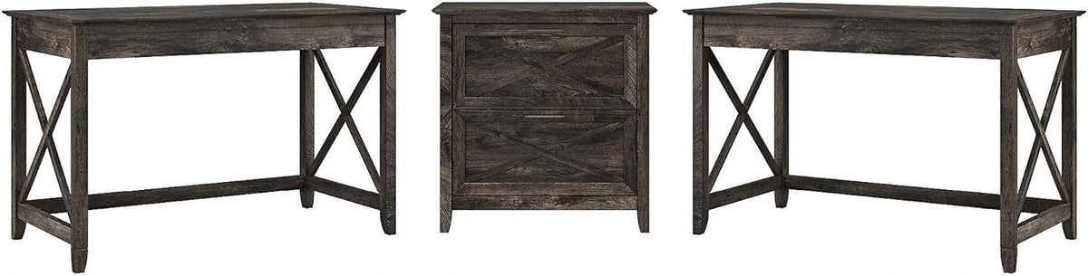 2 Person Desk Set with Lateral File Cabinet Y2068