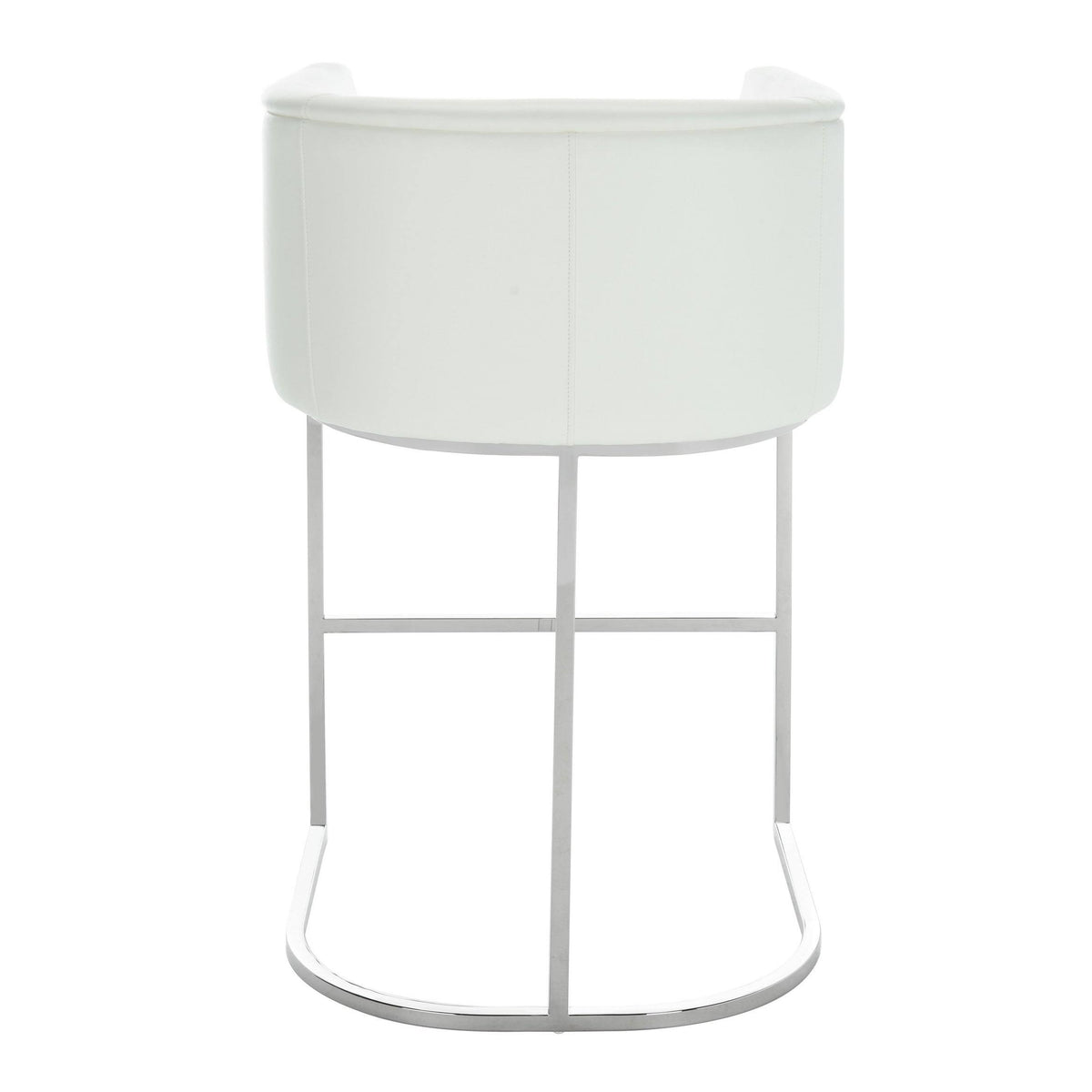 White Leather Bar Stool T7222