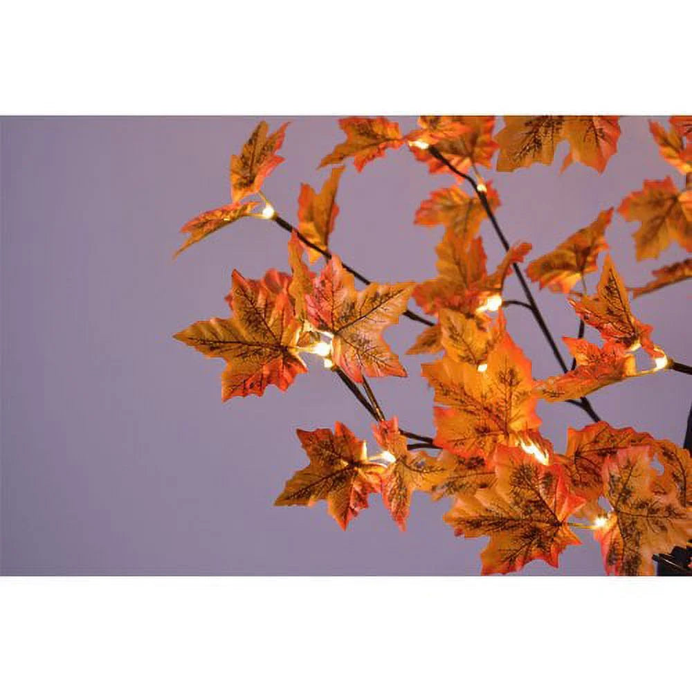 Orange Maple Tree with 120 Warm White LED Lights H8437