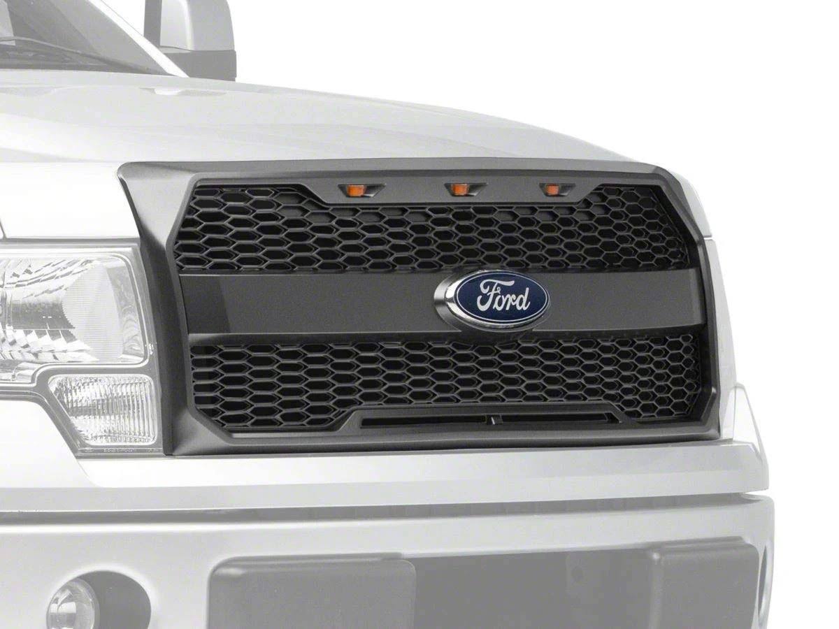 Charcoal Upper Replacement Grille with LED Lighting and Emblem Housing E7065