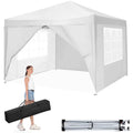 10'x 10' Pop up Canopy with 4 Removable Sidewalls & Carrying Bag, White M98121