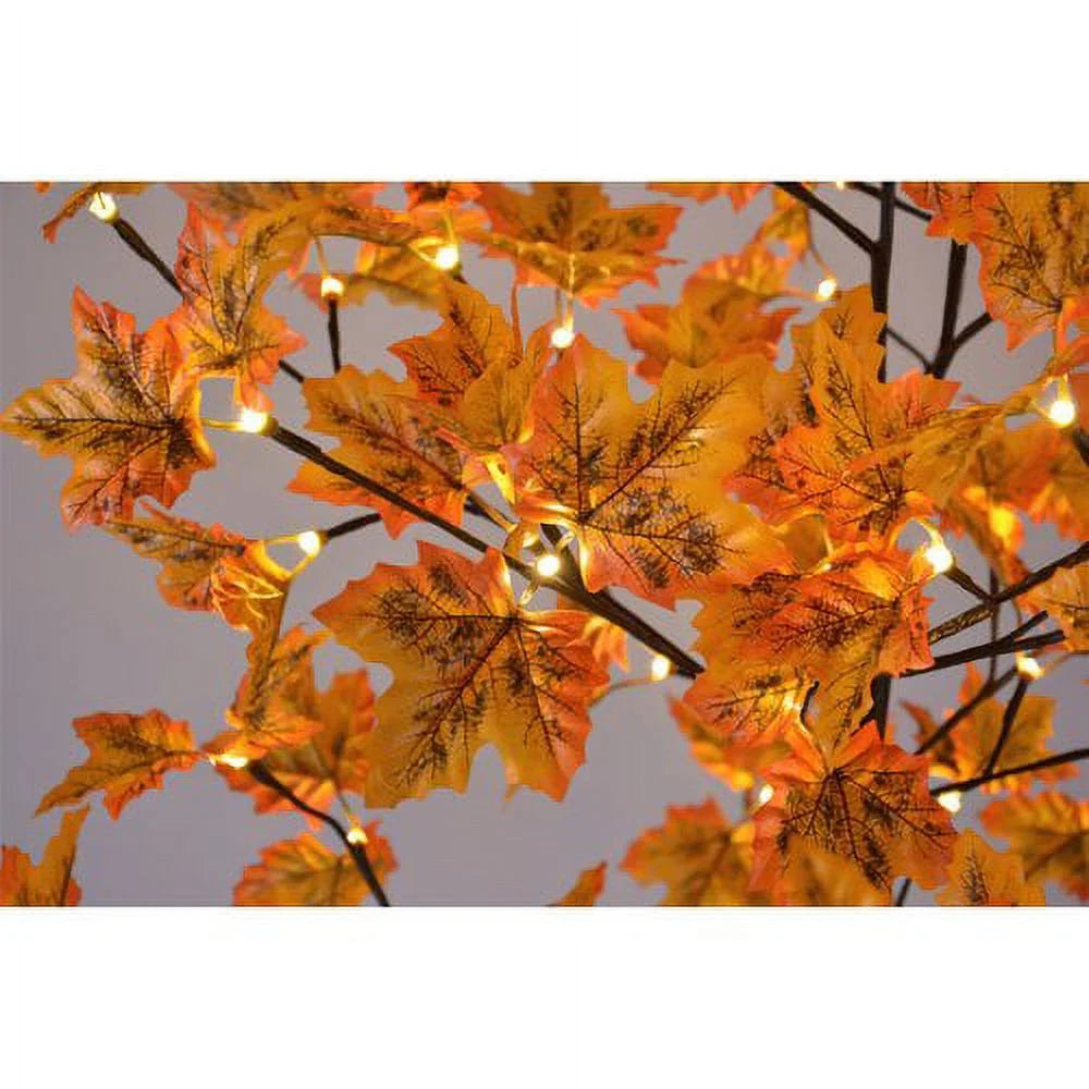Orange Maple Tree with 120 Warm White LED Lights H8437