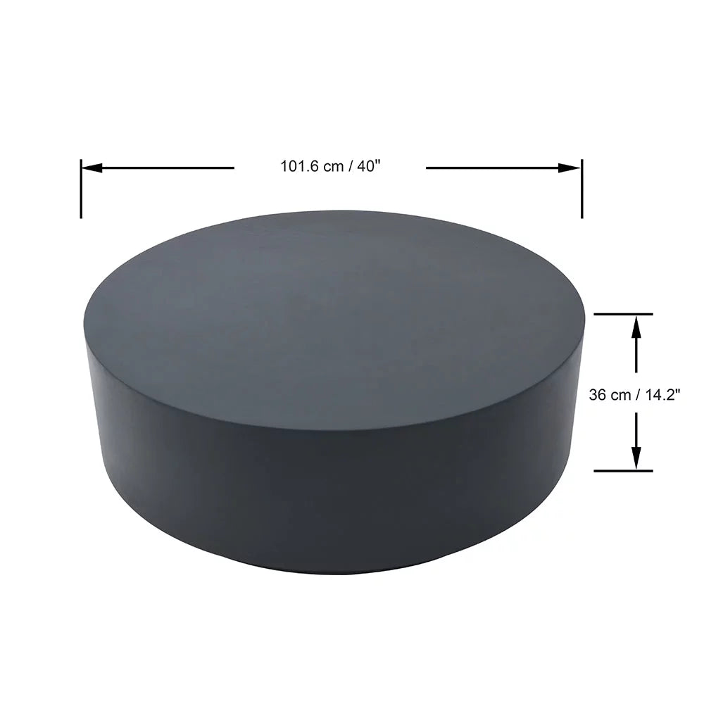 Slate Black Round Coffee Table End Table Set of 3 W101602