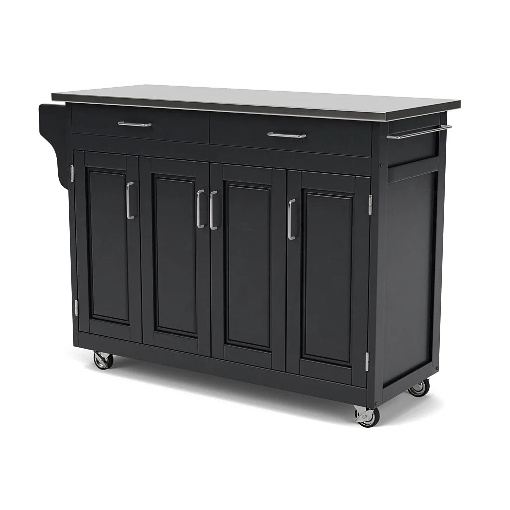Wood Kitchen Cart in Black T50438