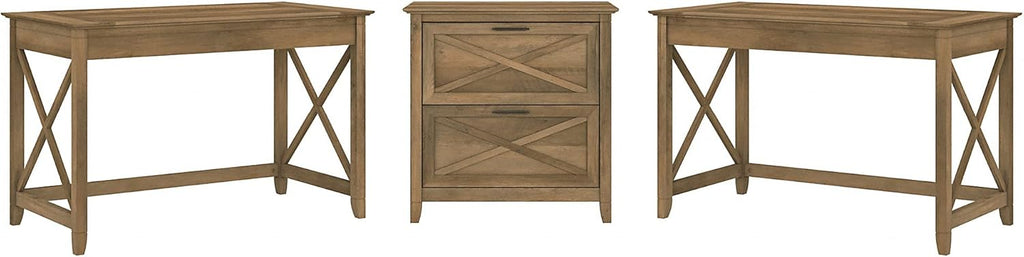 2 Person Desk Set with Lateral File Cabinet Y2068