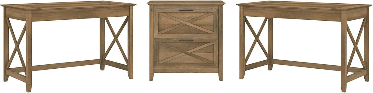 2 Person Desk Set with Lateral File Cabinet Y2068