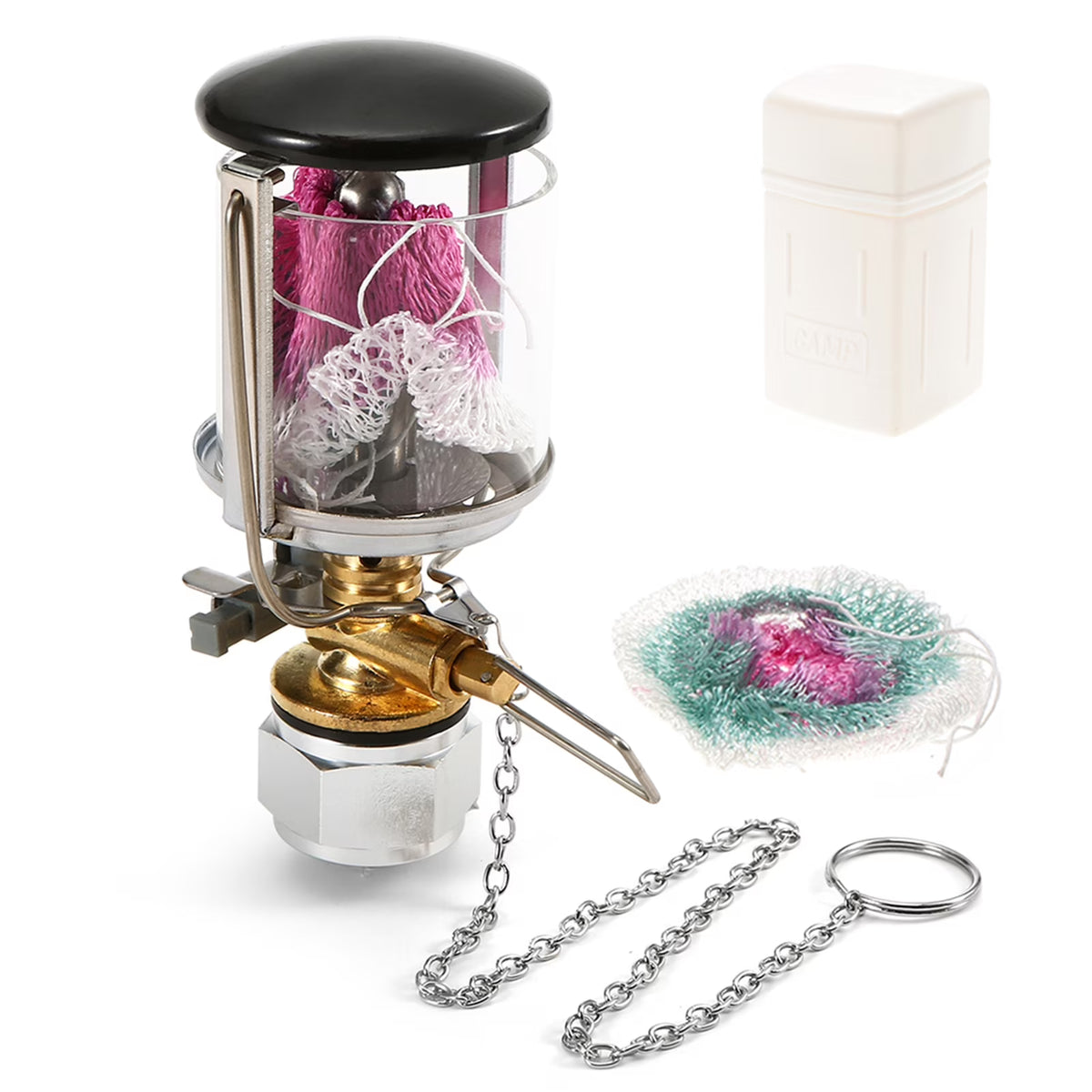 Steam Lamp With 2 Propane Lantern Mantles Portable Tent Lamp B383