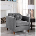 Grey Velvet Chesterfield Chair I5716