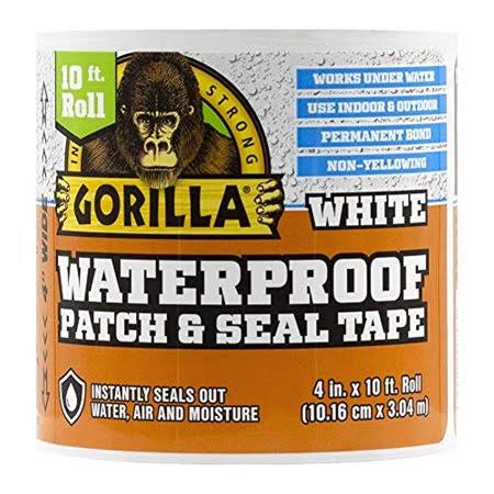 Waterproof Patch & Seal Tape, 4" x 10', White O436