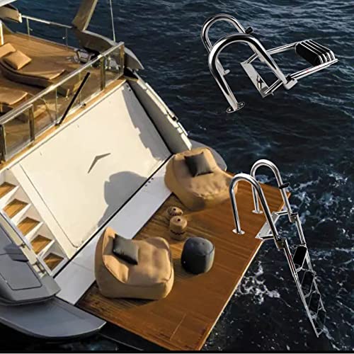 Telescoping Boat Ladder with Hand Railings and Extra Wide Steps D15318